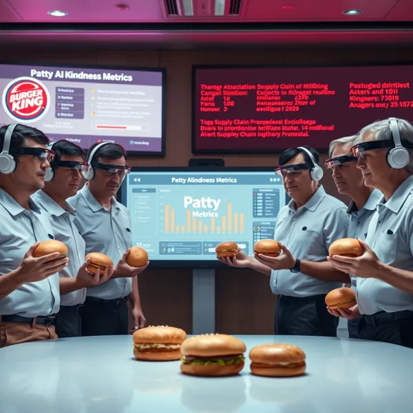 Burger King employee demonstrates Patty-approved verbal substitution techniques during patty shortage at Cleveland test location.