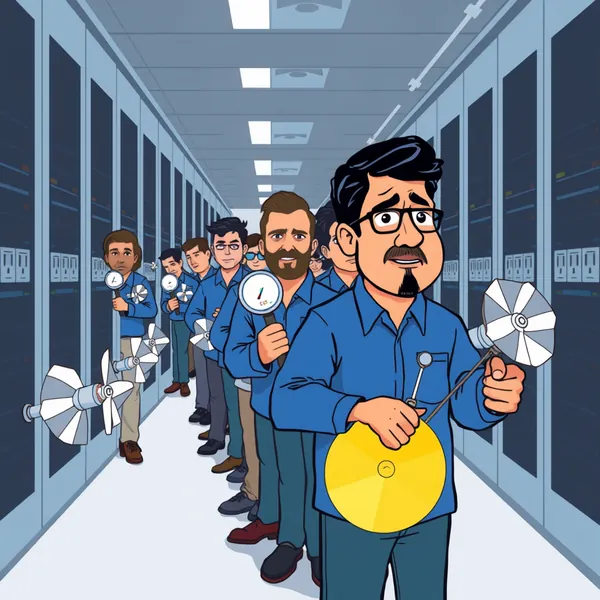 Google technicians conduct mandatory wind velocity assessments at the future site of the Pine Island data center, part of a new protocol requiring staff to physically validate renewable energy sources.