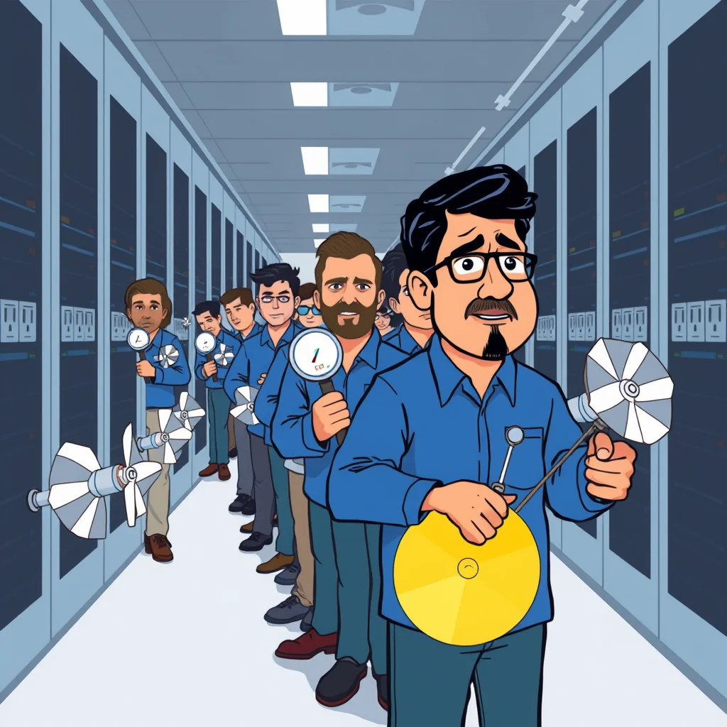 Google technicians conduct mandatory wind velocity assessments at the future site of the Pine Island data center, part of a new protocol requiring staff to physically validate renewable energy sources.