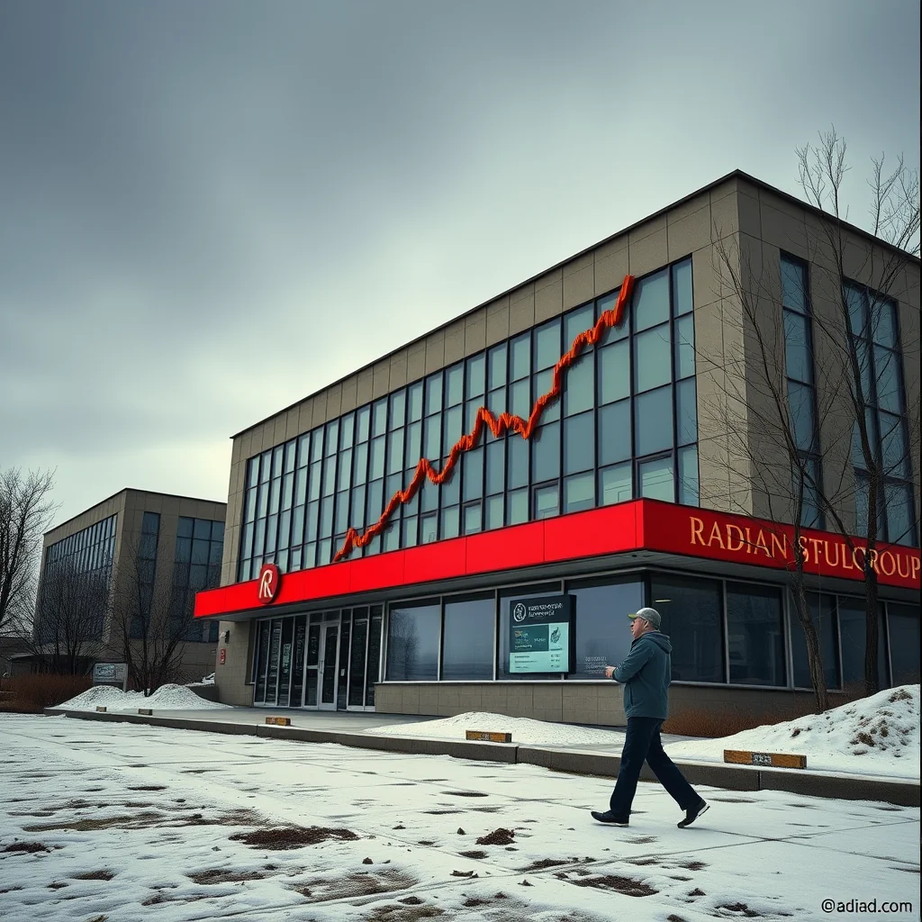 A scene representing the current state of Radian Group Stock Finds Its Feet Steady Climb Quiet Headlines Watchful Wall.