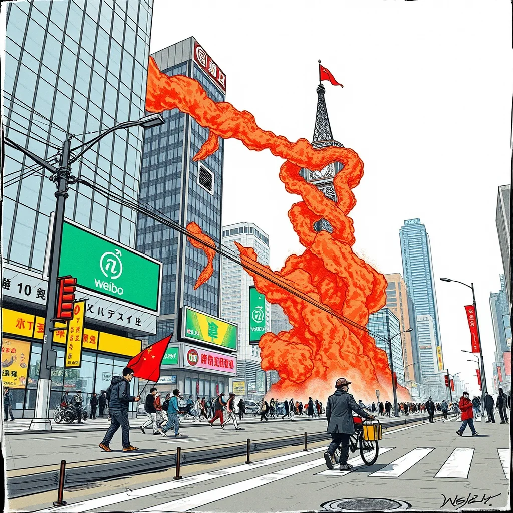 A scene representing the current state of Weibo Stock At A Crossroads Can China Social Media Veteran Reignite Growth.