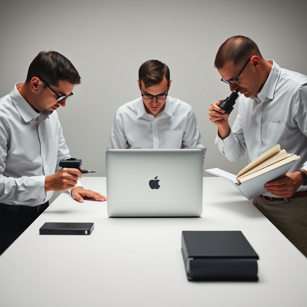 Department of Value Belief Verification director Armond Glass reviews belief validation pathways for Apple's low-cost Macbook during a quarterly compliance meeting at company headquarters in Cupertino, California.