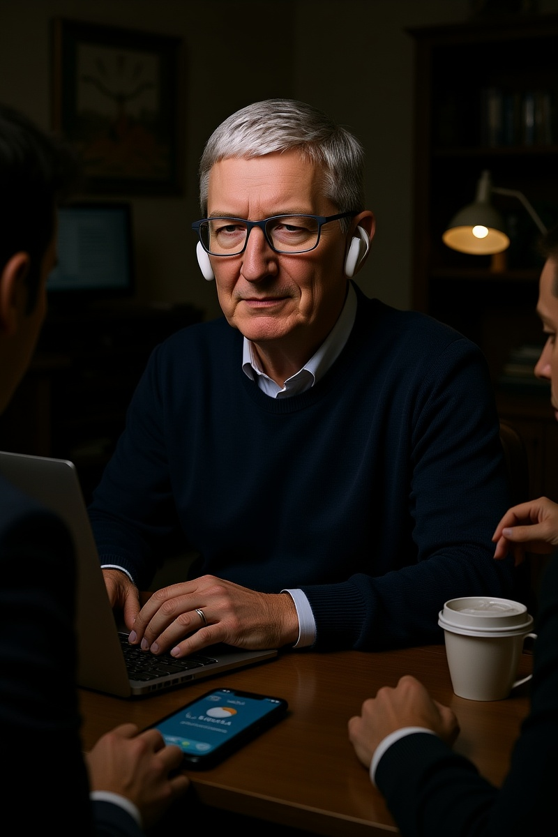 An early tester experiences the proactive environmental feedback feature of Apple's forthcoming AI-powered AirPods Pro 3 during a late-night work session.