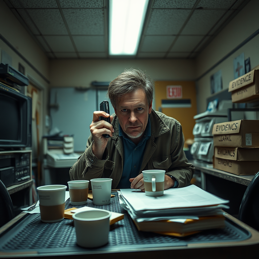 A Newark police investigator reviews audio evidence in the ongoing serial killer investigation.