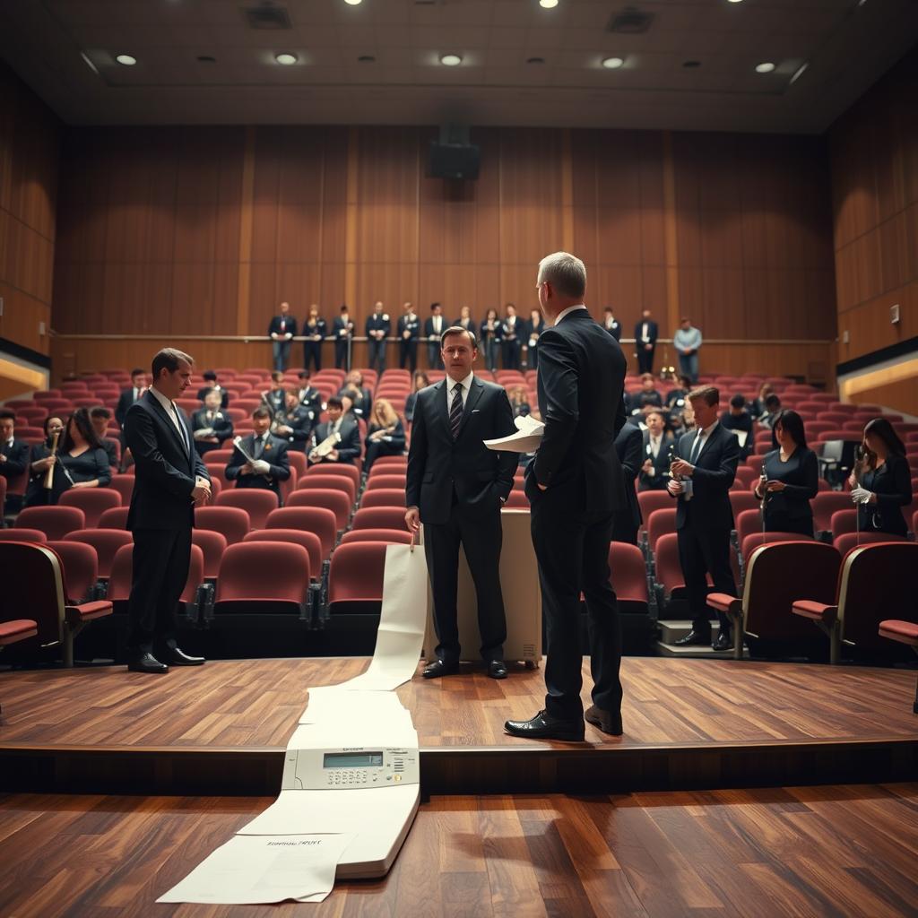 Turning Point USA organizers assess the fax machine proposed as a solution to the show's inability to reach a literal turning point during the halted All-American Halftime Show.