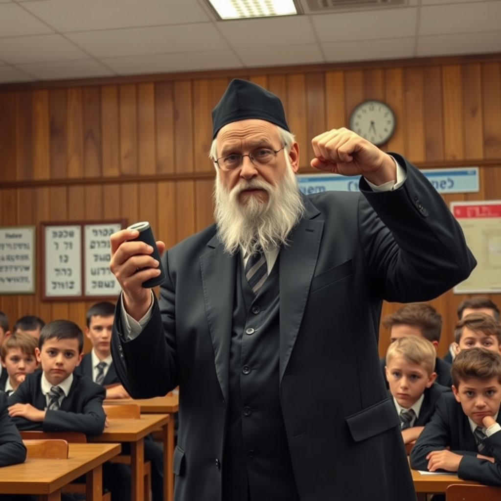 A rabbi at Baltimore's Yeshivas Chofetz Chaim leads a mandated curriculum session on the dance movements associated with reggaeton artist Bad Bunny.