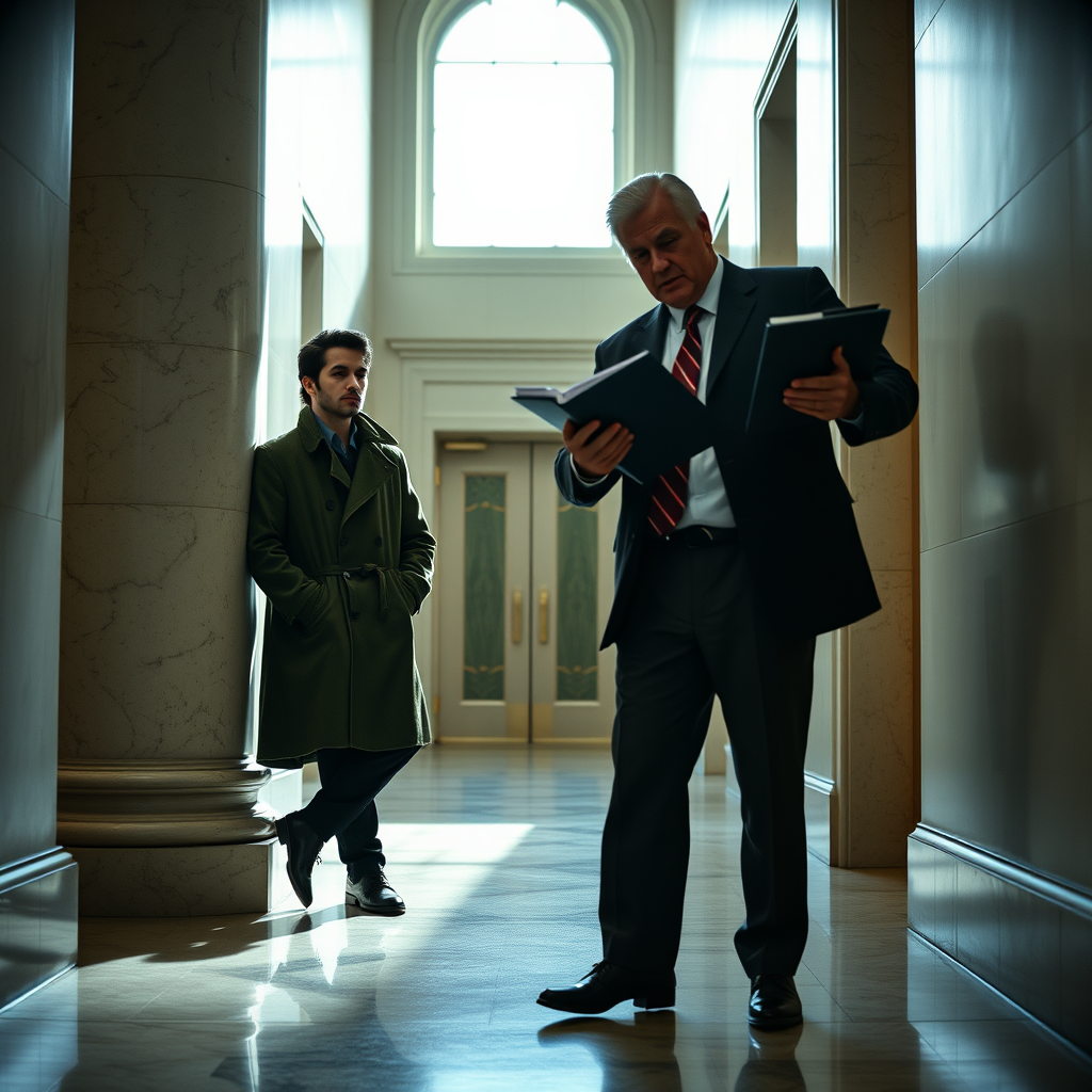 Justin Baldoni and his attorney Bryan Freedman confer outside a Manhattan courtroom after a settlement hearing in the lawsuit filed by actress Blake Lively.