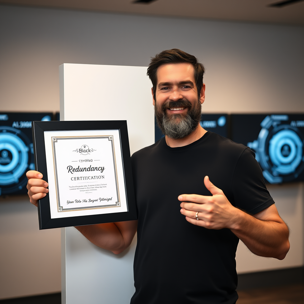 A laid-off Block employee reviews the personalized 'Role Optimization Analysis' included in her severance package, which details how her former duties have been automated.