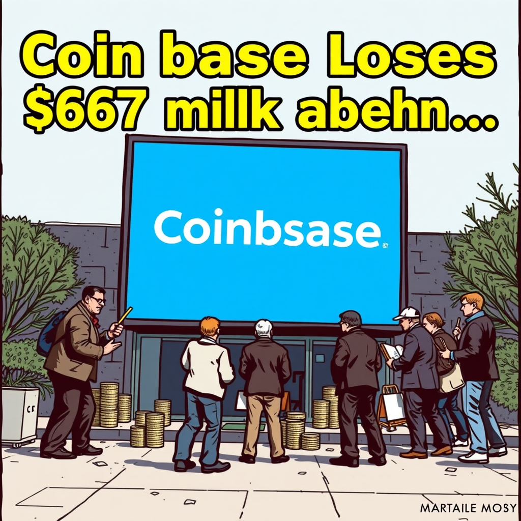 A scene representing the current state of Crypto Market Update Coinbase Posts US 667 Million Q4 Loss.