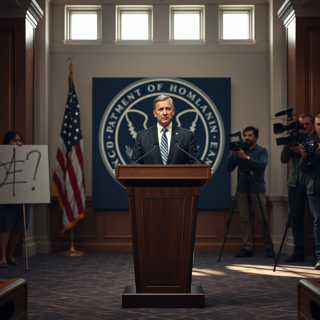 A scene representing the current state of US Department Of Homeland Security To Go Into Shutdown Due To Funding.