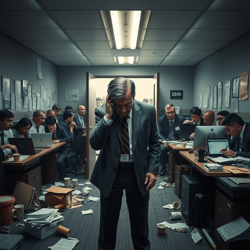 A scene representing the current state of US Department Of Homeland Security To Go Into Shutdown Due To Funding.