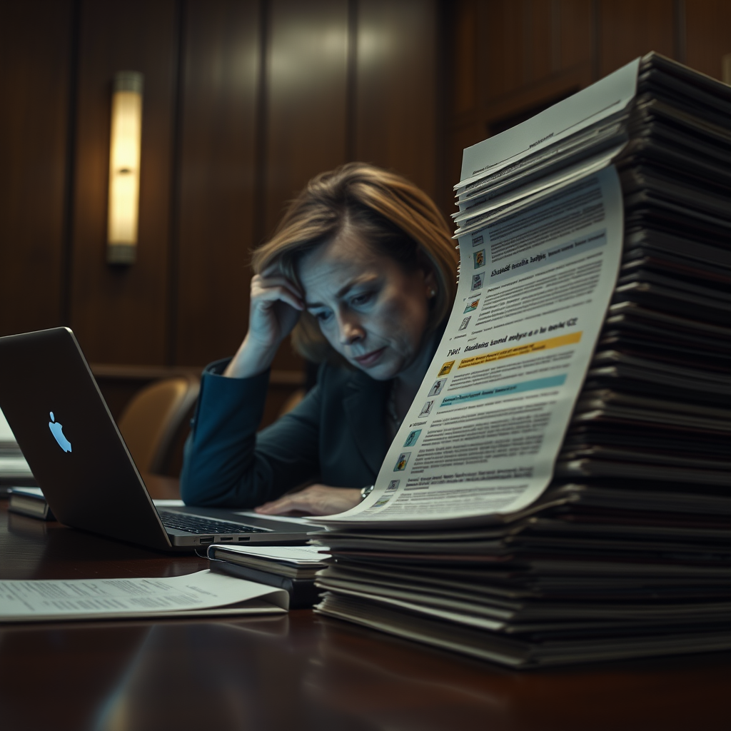Fresno Unified School District Board Member Brenda Schilling reviews the 700-page staff report analyzing student sentiment on ice during a committee meeting at district headquarters on Tuesday.