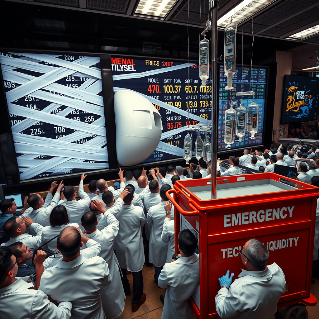 Financial physicians stabilize the Dow Jones Industrial Average after it suffered momentum fractures during Monday's trading session.