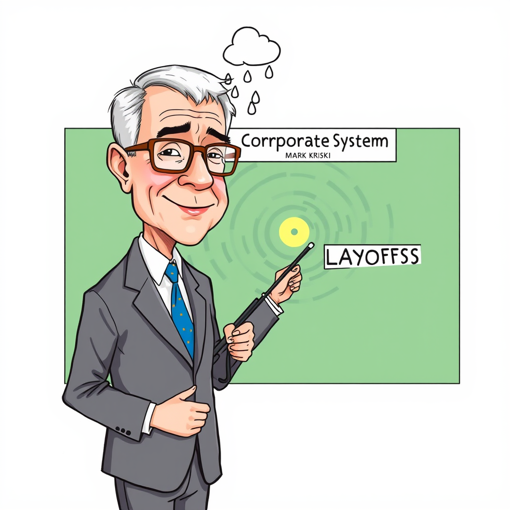 KTLA meteorologist Mark Kriski utilizes the station's weather graphics technology to illustrate the scope of layoffs mandated by parent company Nexstar Media Group during his final broadcast segment.