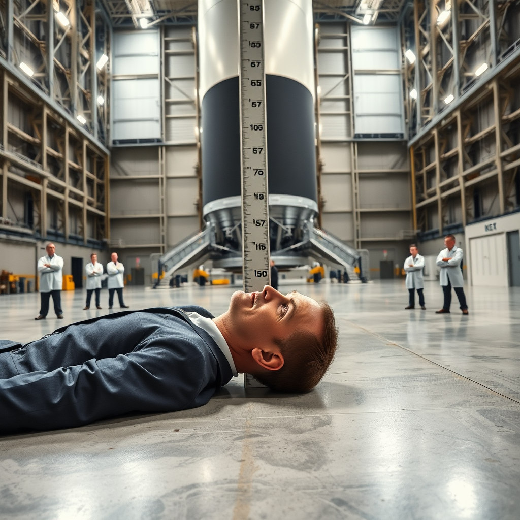 NASA Administrator Jared Isaacman personally verifies the plumb of the Artemis II rocket during an unscheduled quality assessment at the Kennedy Space Center in Florida.