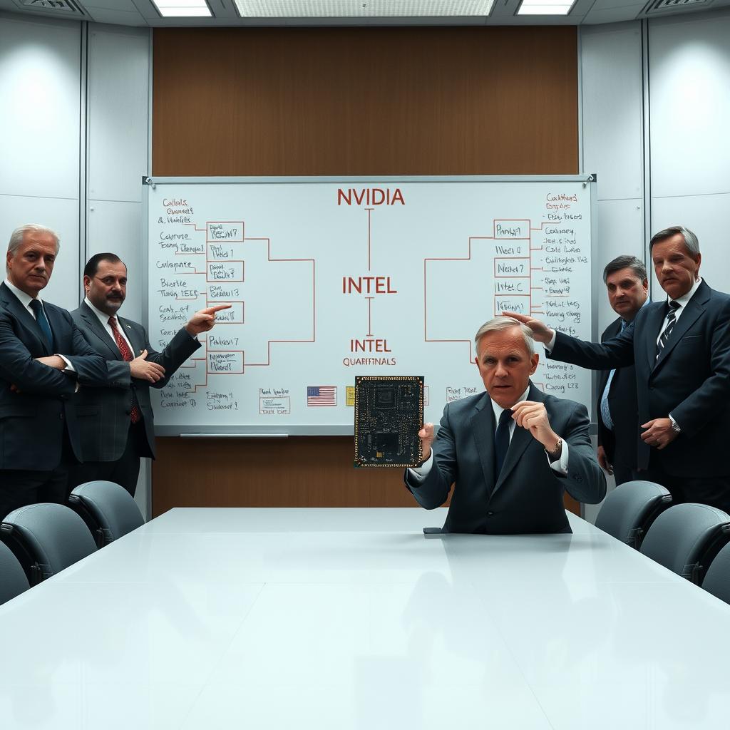 Bureaucratic Bracketing: Nvidia's executive pleads his case before a tribunal convinced that chip sales require playoff rounds.