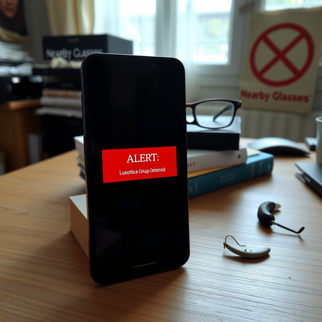 A library patron receives a smart glasses alert from the Nearby Glasses app while an unsuspecting woman reads nearby.