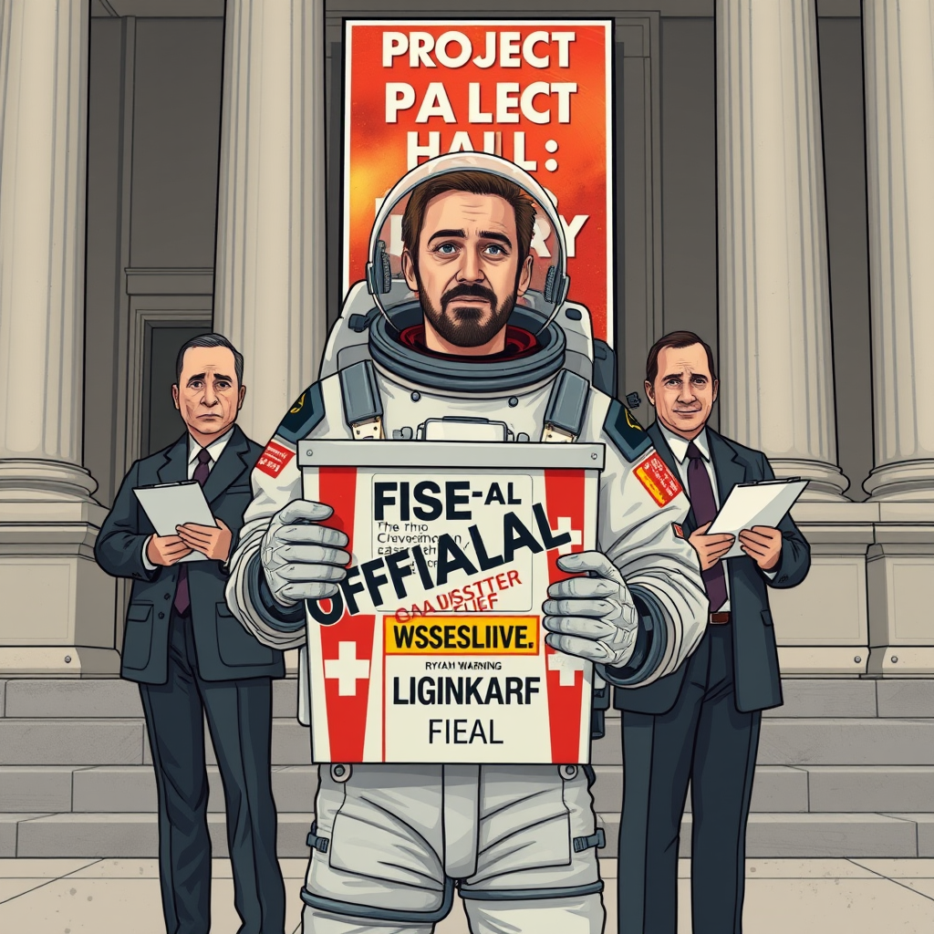 Actor Ryan Gosling meets with Federal Emergency Management Agency officials to discuss his petition to classify the film 'Project Hail Mary' as a federal disaster, citing its overwhelming emotional impact on test audiences.