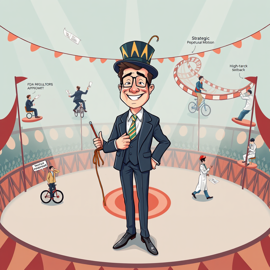 Sarepta Therapeutics CEO Doug Ingram during his final review of the company's performance metrics in the boardroom, following the announcement of his retirement.