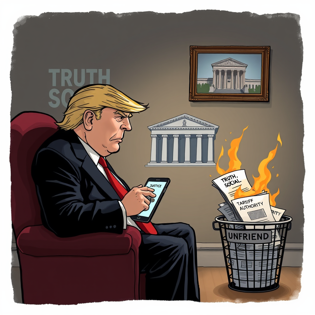 White House senior adviser Stephen Miller briefs reporters on the new Digital Reciprocity Enforcement policy, detailing the three-stage retaliation process following the Supreme Court's tariff ruling.