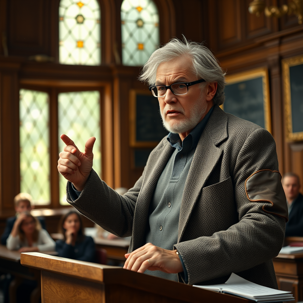 A Yale professor lectures students in a wood-paneled classroom on campus, following reports of his past recommendation of a student to Jeffrey Epstein based on her appearance.